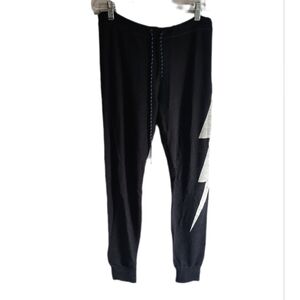 Sundry Black Pants with Silver Lightning Bolt